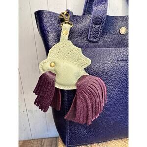 Portland Leather Betta Fish Purse Charm PISTACHIO GREEN Fish Bag Charm Leather